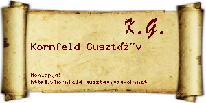 Kornfeld Gusztáv névjegykártya