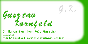 gusztav kornfeld business card